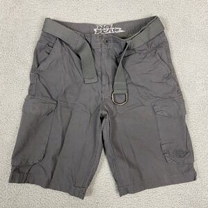 No Fear Mens‎ Cargo Shorts Gray Ripstop Web Belt Size 32